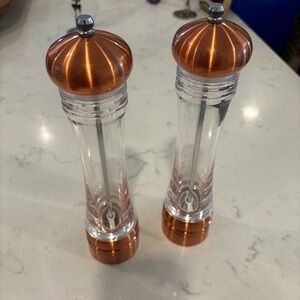 Copper and Clear Salt and Pepper Grinders